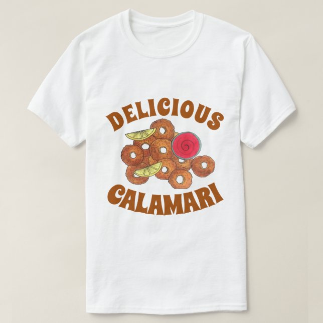 Camiseta Fried Calamari Rings Comida italiana Foodie (Frente do Design)