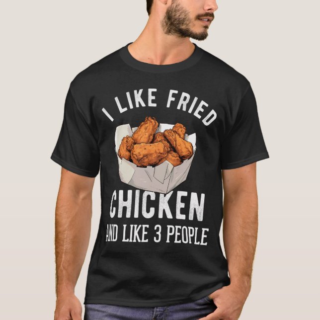 Camiseta Fried Chicken Funny Men Mulheres Chicken Asas Rápi (Frente)