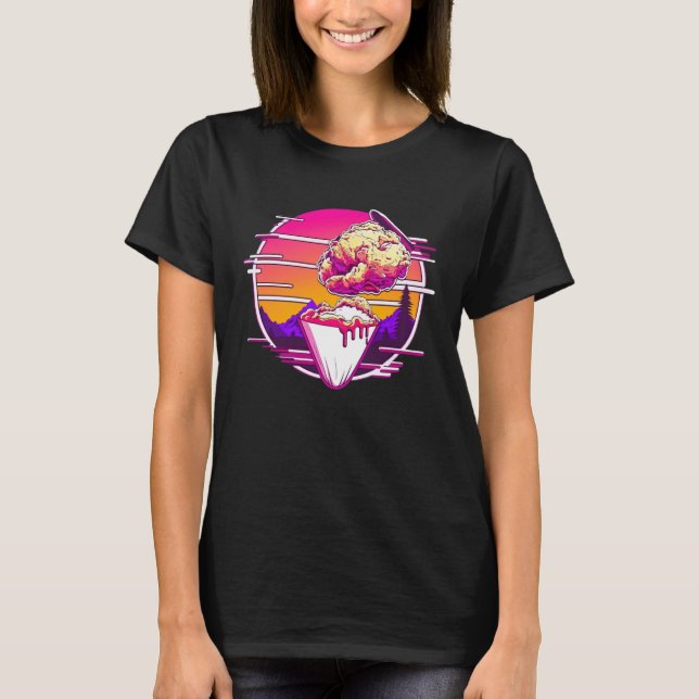 Camiseta Fried Chicken Synthwave 80s Retrowave Aesthetic (Frente)