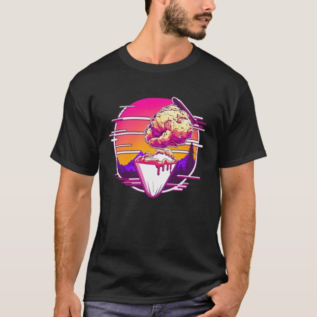 Camiseta Fried Chicken Synthwave 80s Retrowave Aesthetic (Frente)