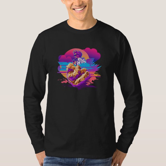 Camiseta Fried Chicken Synthwave 80s Retrowave Aesthetic  1 (Frente)