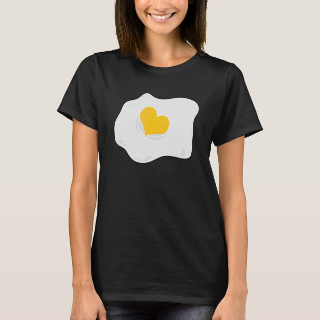 Camiseta Fried Egg Heart Egg Pun Vegan Breakfast (Frente)