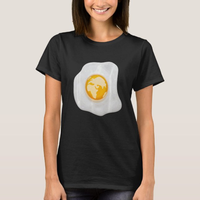 Camiseta Fried Egg With Earth Globe on Yolk Costume   (Frente)