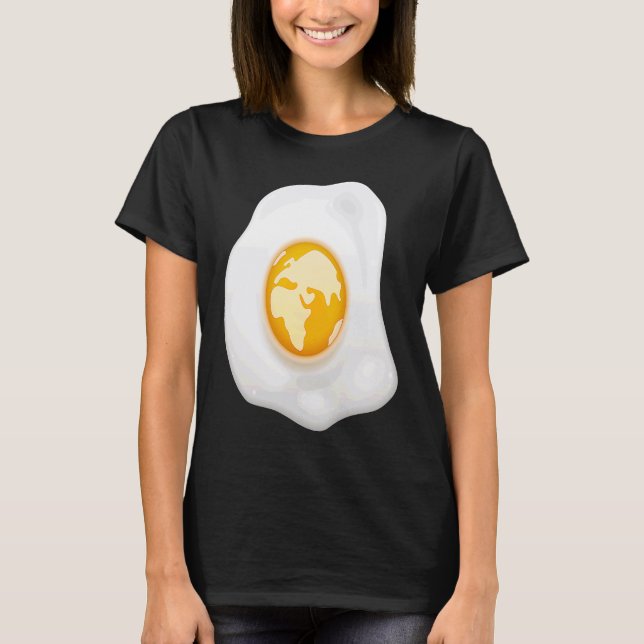 Camiseta Fried Egg With Earth Globe on Yolk Costume (Frente)