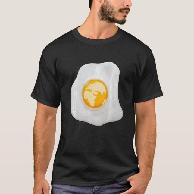 Camiseta Fried Egg With Earth Globe on Yolk Costume   (Frente)