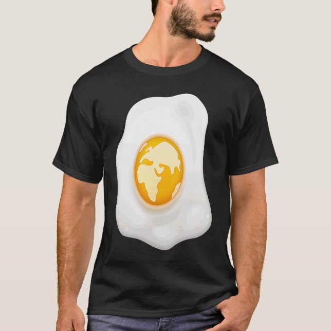 Camiseta Fried Egg With Earth Globe on Yolk Costume (Frente)