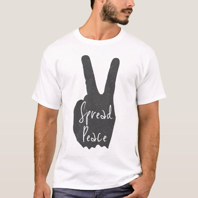 Camiseta Friedliches Design mit Hand & Peace-Zeichen (Frente)