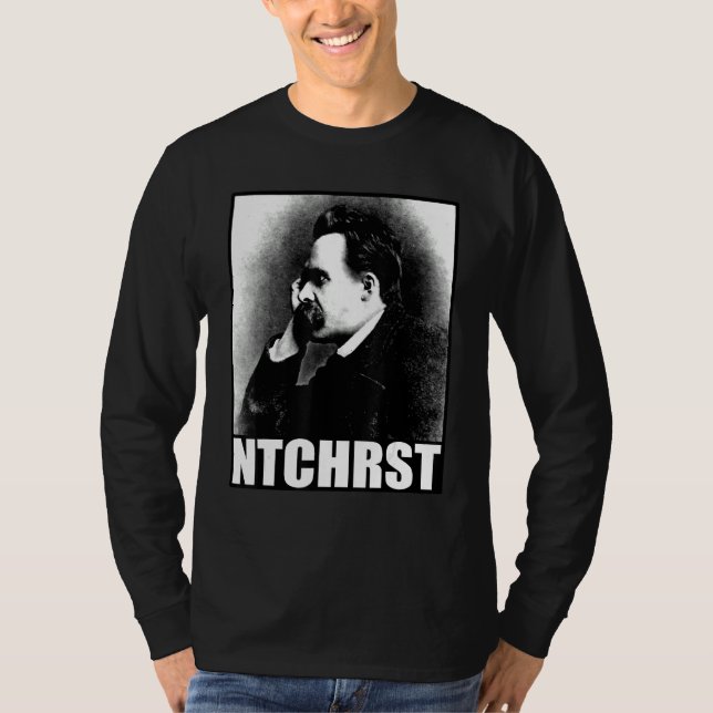 Camiseta Friedrich Nietzsche Antichrist Ntchrst Funny Meme (Frente)