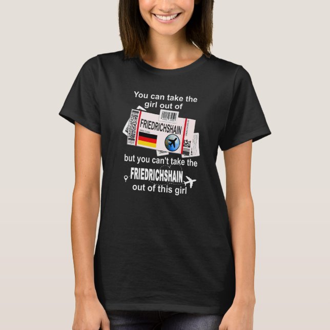 Camiseta Friedrichshain Boarding Pass Friedrichshain Girl (Frente)