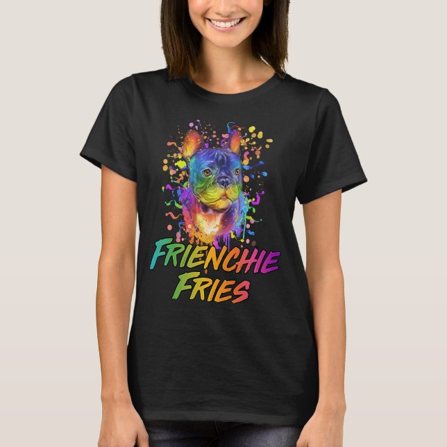 Camiseta Frienchie Fries Francês Bulldog Frenchie Dog Humor (Frente)