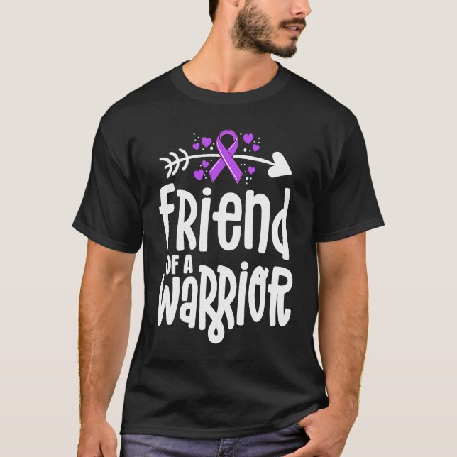 Camiseta Friend Of A Warrior Purple Awareness Ribbon Epilep (Frente)