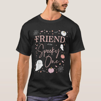 Camiseta Friend of the Spooky One Girl First Birthday Pink 