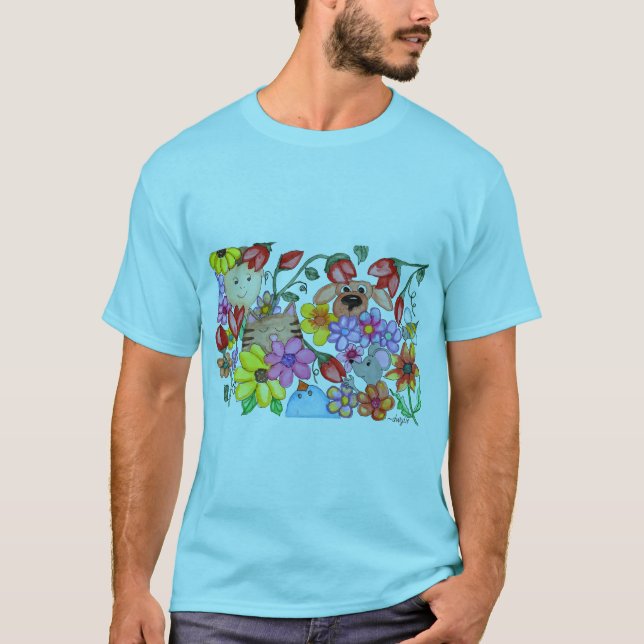 Camiseta Friends Among the Flowers (Frente)