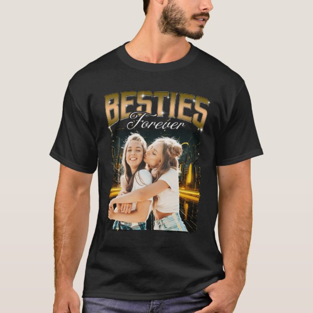 Camiseta Friends Besties Bootleg Rap Retro Custom Photo (Frente)