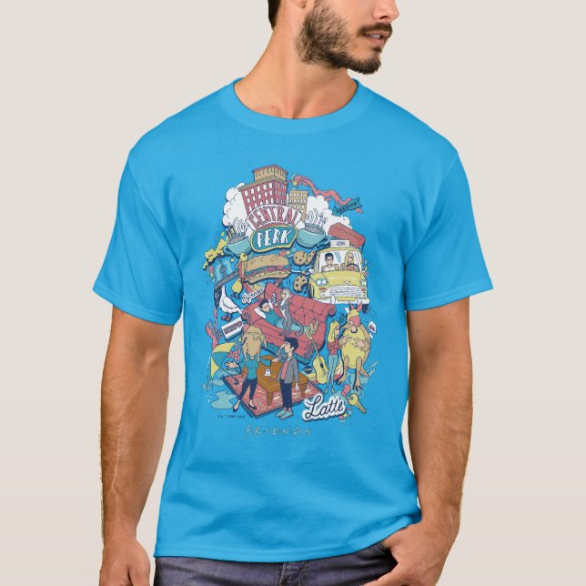 Camiseta FRIENDS™ | Colagem de Desenhos Animados (Frente)