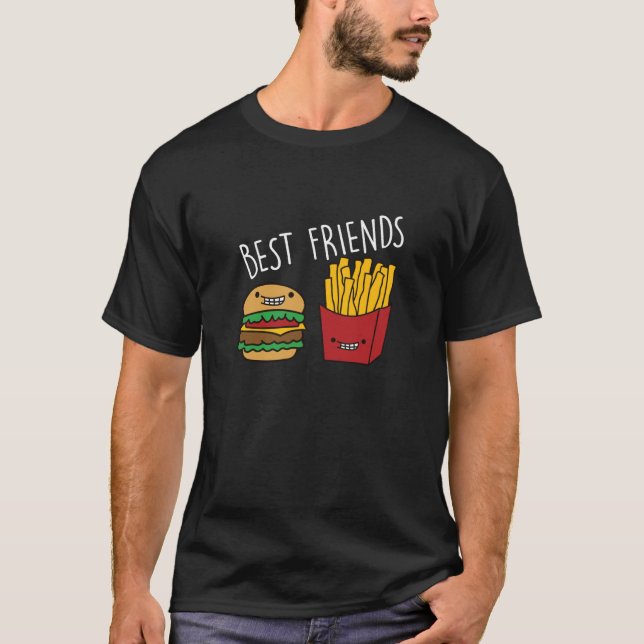 Camiseta Friends Fries Cheeseburger Fast Food Burger (Frente)