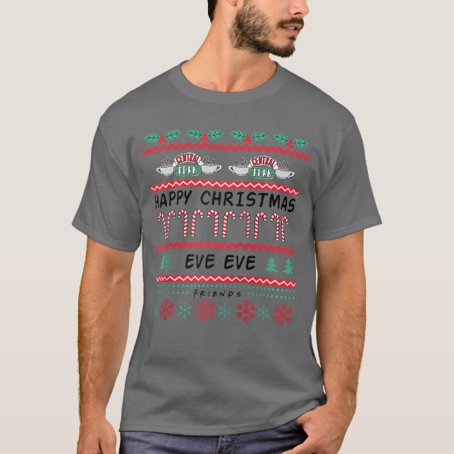 Camiseta Friends Happy Christmas Eve Eve Sweater Baseballee (Frente)