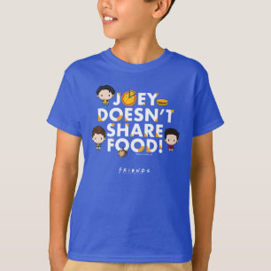 Camiseta FRIENDS™   Joey Não Divide Comida Chibi