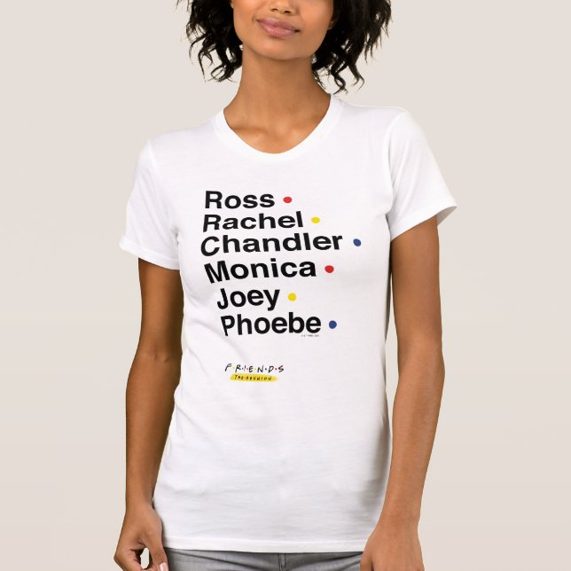 Camiseta FRIENDS™ | Nomes dos Personagens 2 (Frente)