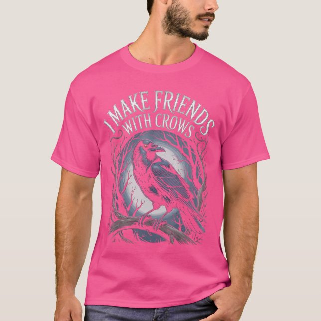Camiseta Friends with Crows Animal Gothic Birds Animal Funn (Frente)