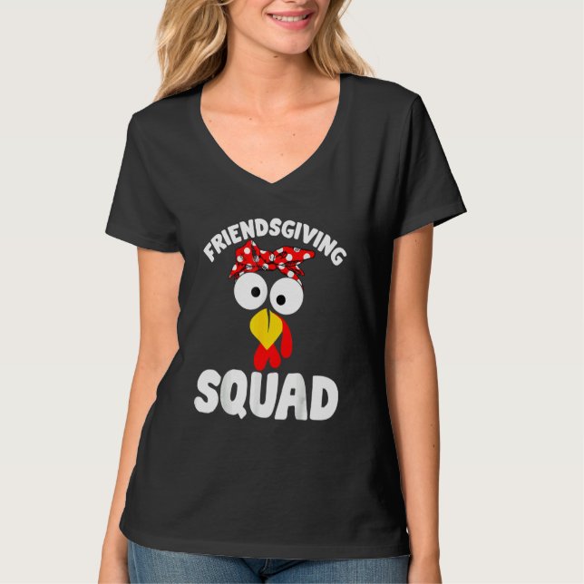 Camiseta Friendsgiving Squad  Turkey Friends Happy Thanksgi (Frente)