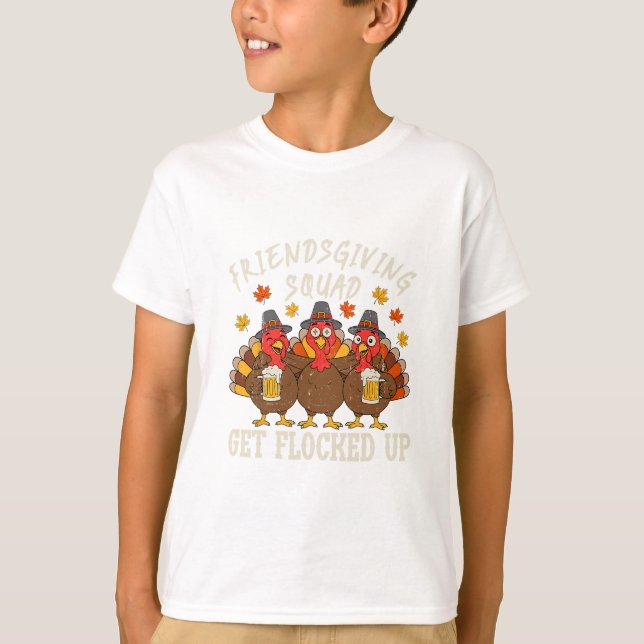 Camiseta Friendsgiving Squad Turkey Thanksgiving Friends Dr (Frente)