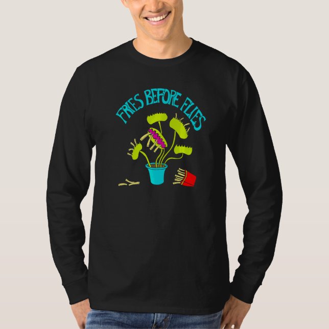 Camiseta Fries Antes de Moscas Vênus Flytrap Gráfico (Frente)