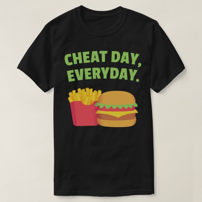 Camiseta Fries e Burger Cheat Day (Frente do Design)