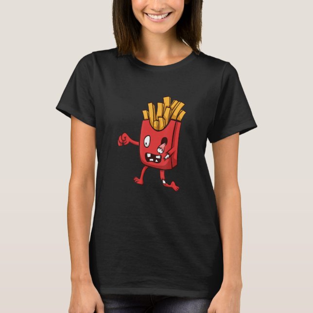 Camiseta Fries Foodie Fast Comida Comer Fries franceses Ráp (Frente)