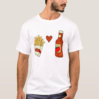 Camiseta Fries franceses adoram ketchup