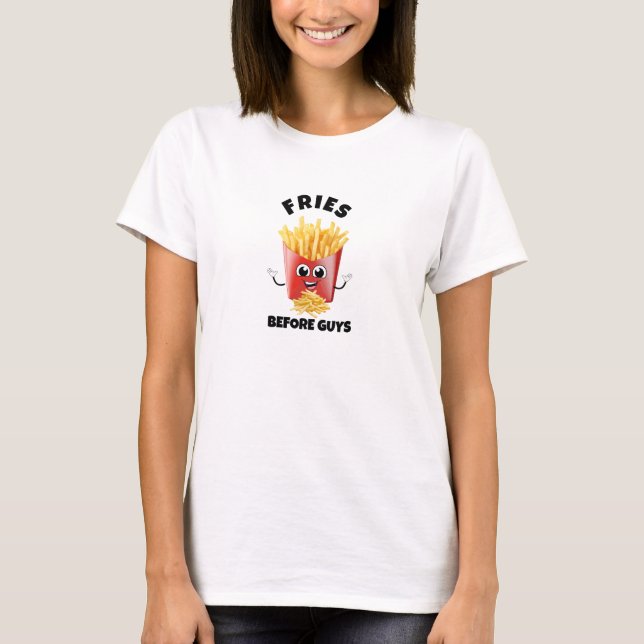 Camiseta Fries franceses bonitos Cartoon Hoodie & Tee - Com (Frente)