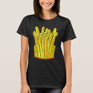 Camiseta Fries franceses Comida rápida fritura francesa