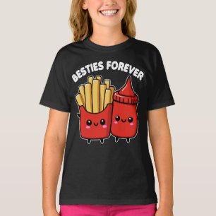 Camiseta Fries Franceses E Besites De Ketchup Para Sempre E