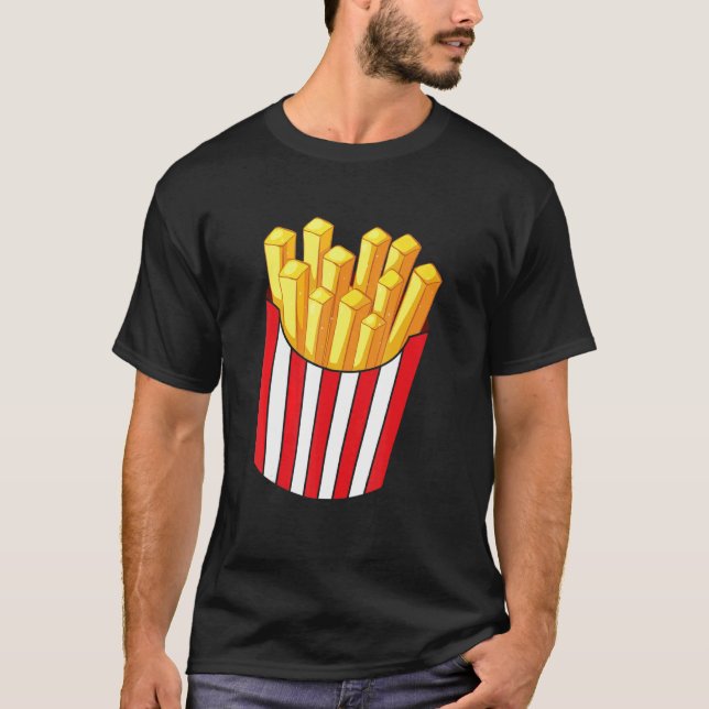 Camiseta Fries franceses Fries Comida rápido Frente Vermelh (Frente)