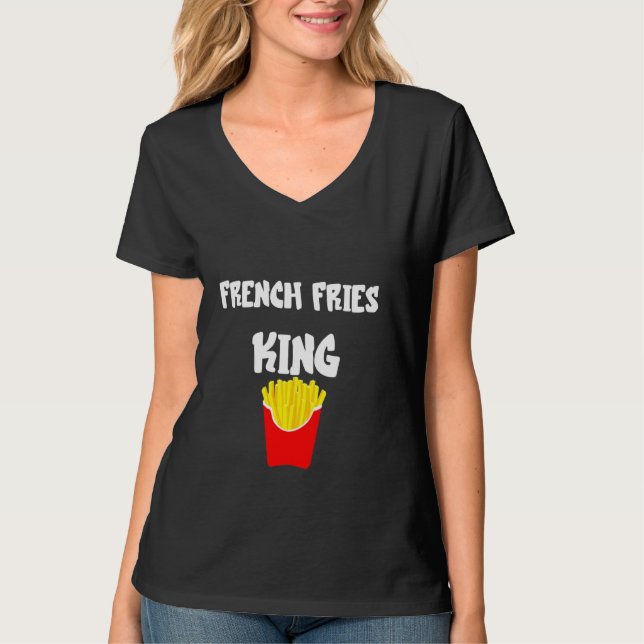 Camiseta Fries franceses King Fast Comida Fried Potato Fren (Frente)
