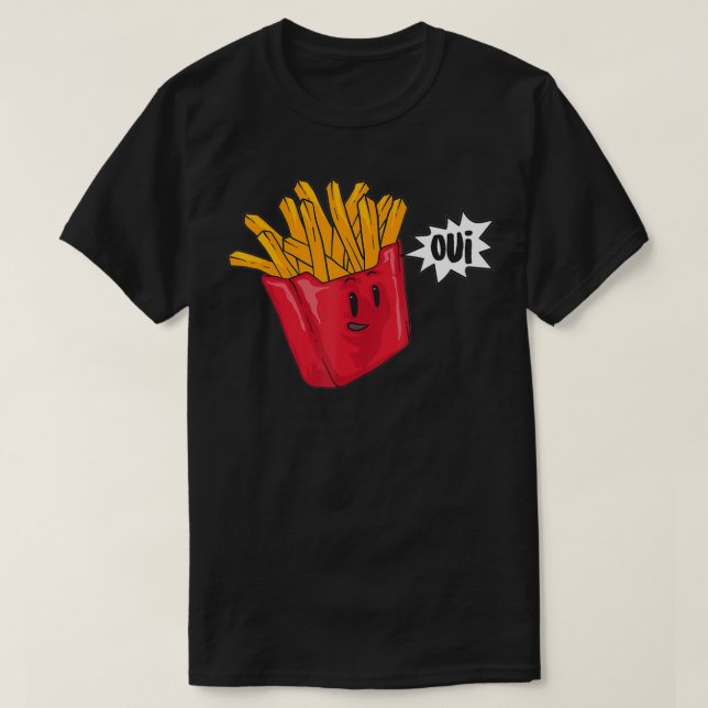 Camiseta Fries franceses Oui Legal Paris Comida rápida Funn (Frente do Design)