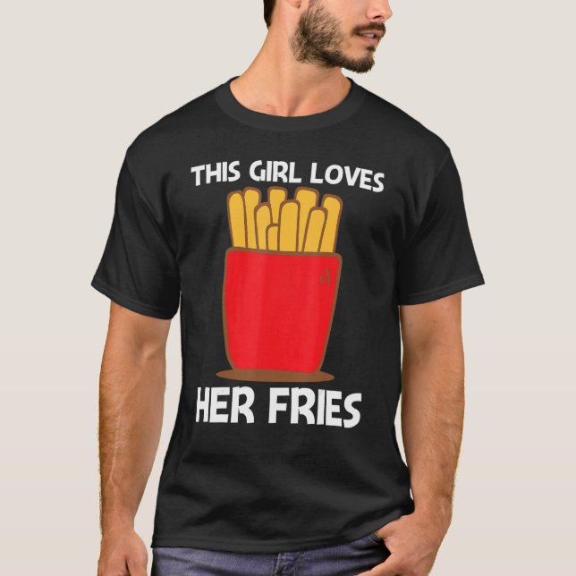 Camiseta Fries legal Para Meninas Crianças Rapidamente Comi (Frente)