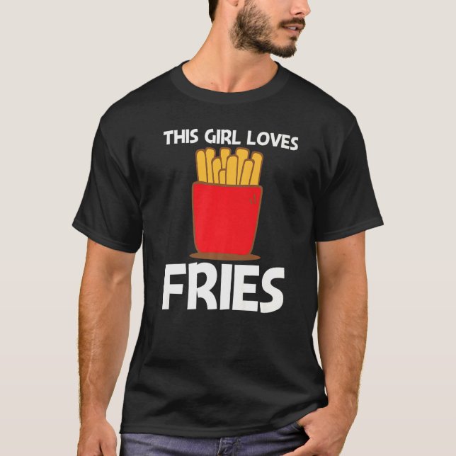 Camiseta Fries legal Para Meninas Crianças Rapidamente Comi (Frente)