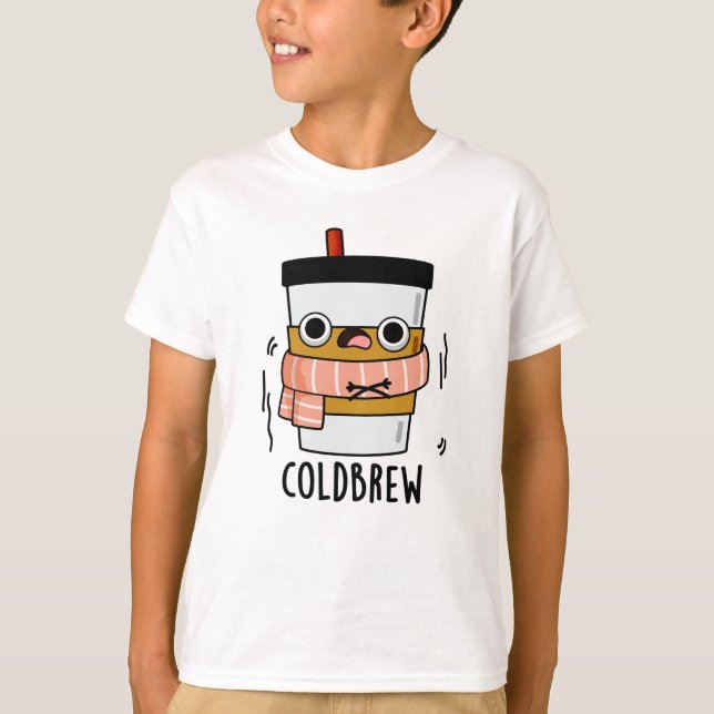 Camiseta Frio Breve Congelando Engraçado Café (Frente)