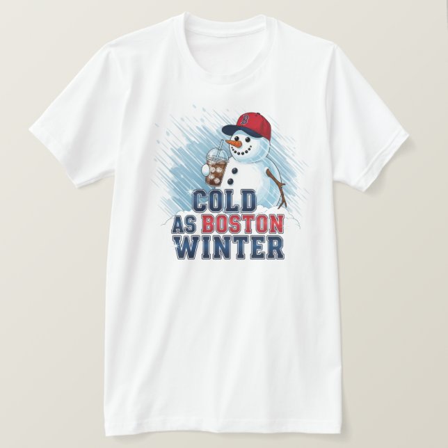 Camiseta Frio como Boston de inverno (Frente do Design)