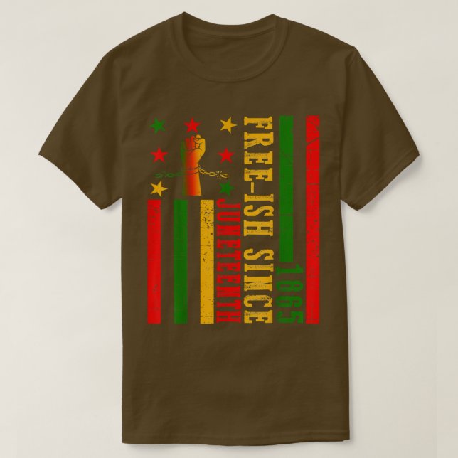 Camiseta Frio desde 1865 com bandeira Pan-africana para Jun (Frente do Design)