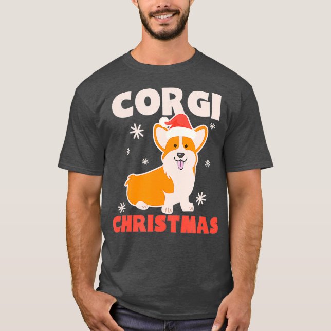 Camiseta Frio Santa Hat Design Corgi Natal (Frente)