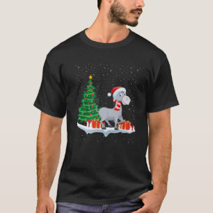 Camiseta Frio Xmas de Luz Árvore Santa Hat Natal Natal