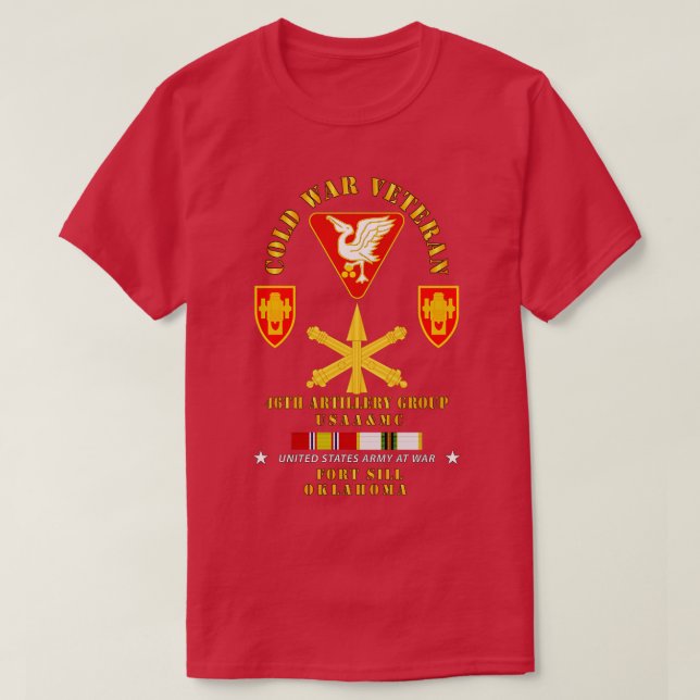 Camiseta FrioVet 46th Artillery Group Fort Sill OK Missle B (Frente do Design)