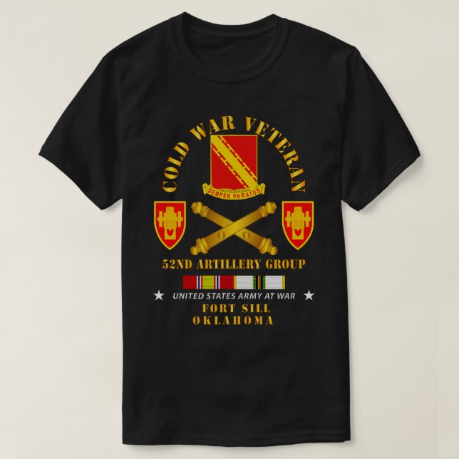 Camiseta FrioVet 52nd Artillery Group Fort Sill OK w COLD S (Frente do Design)