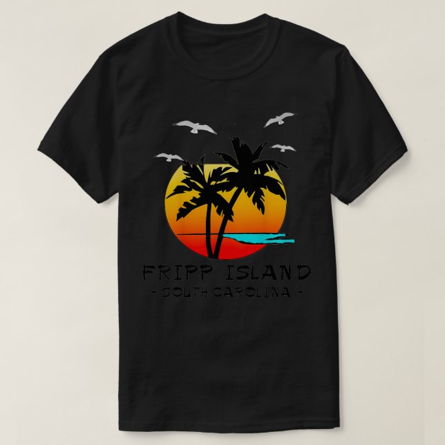 CAMISETA FRIPP ILHA SUL CAROLINA ATLÂNTICA BEACH VACATIA (Frente do Design)
