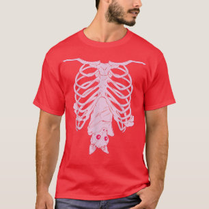 Camiseta Frisas Rosa Bat Pastel Gótico Halloween Kawaii Ske