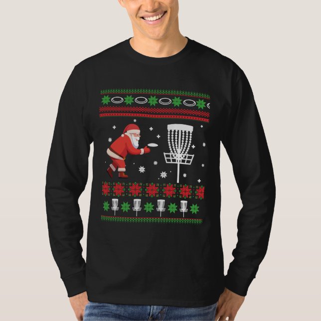 Camiseta Frisbee Golf Ugly Christmas Sweater (Frente)