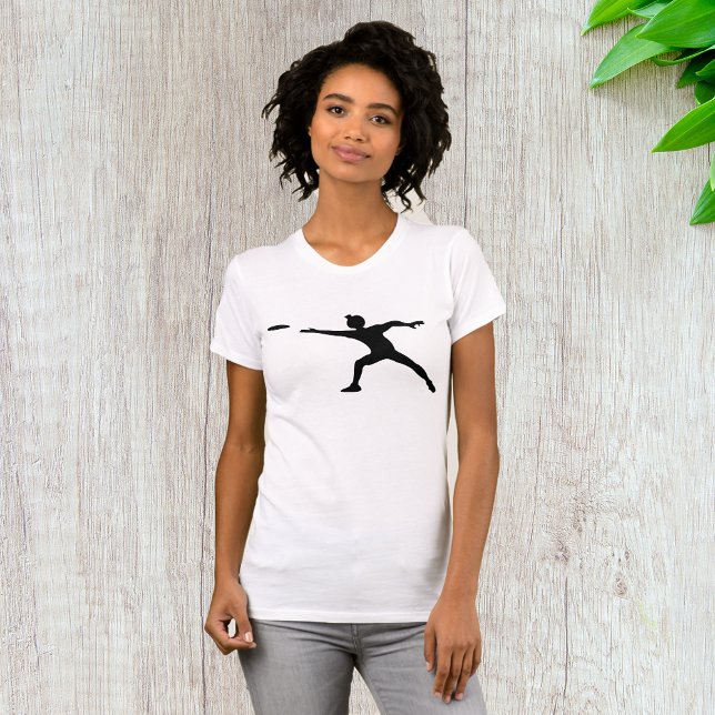 Camiseta Frisbee Silhouette Womens T-Shirt (Criador carregado)