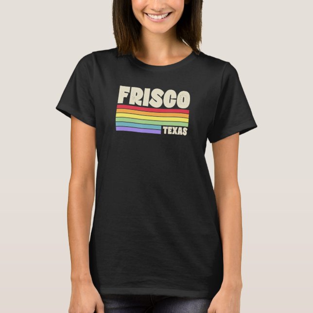 Camiseta Frisco Texas Pride Rainbow Flag Orgulho gay Merch  (Frente)